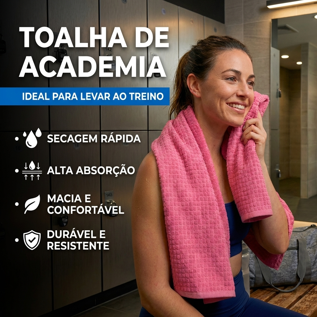 Toalha Academia Microfibra 70×140 Secagem Rápida Alta Absorção Macia Leve Compacta Treino
