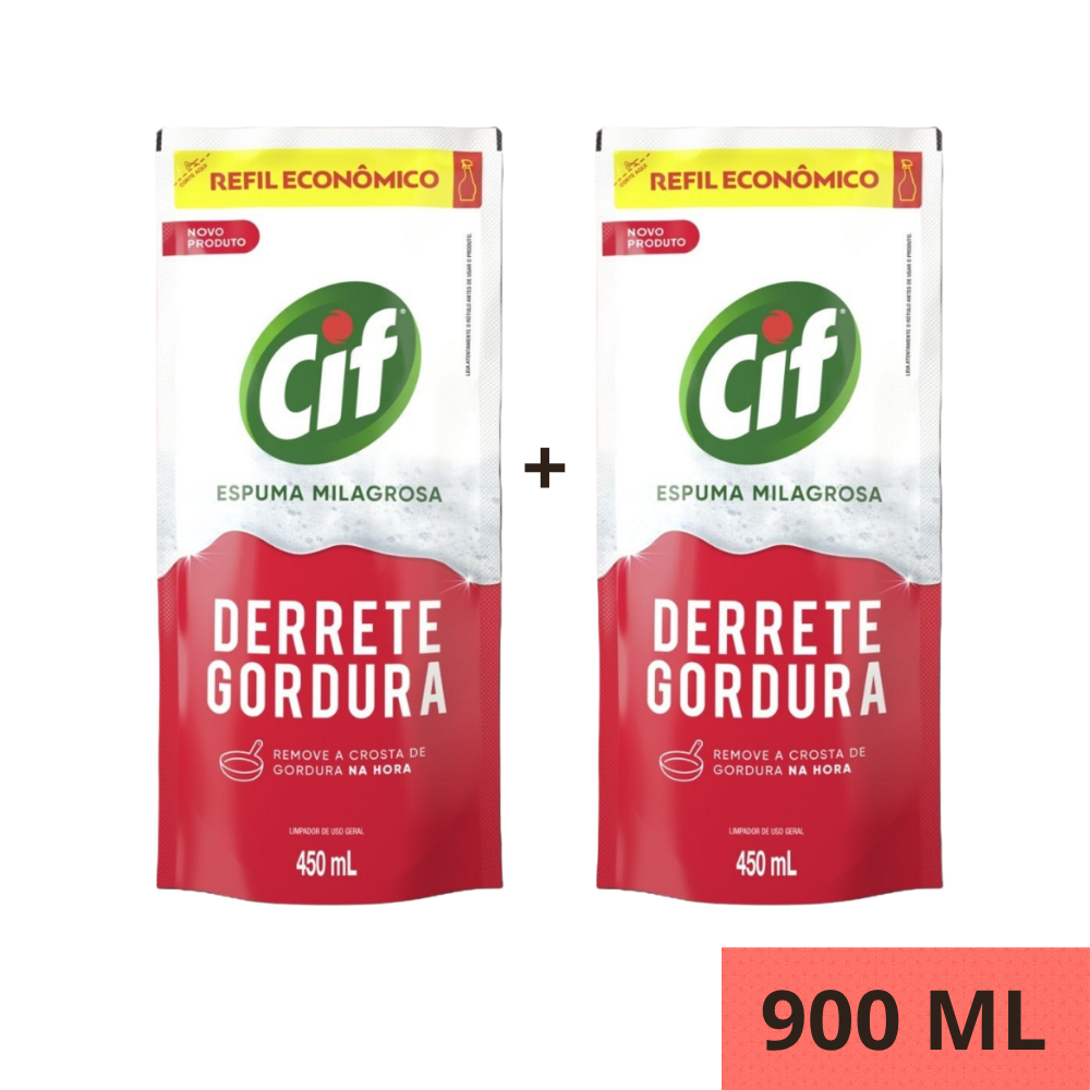 Kit Derrete Gordura Limpador Desengordurante Cif 450ml Refil…