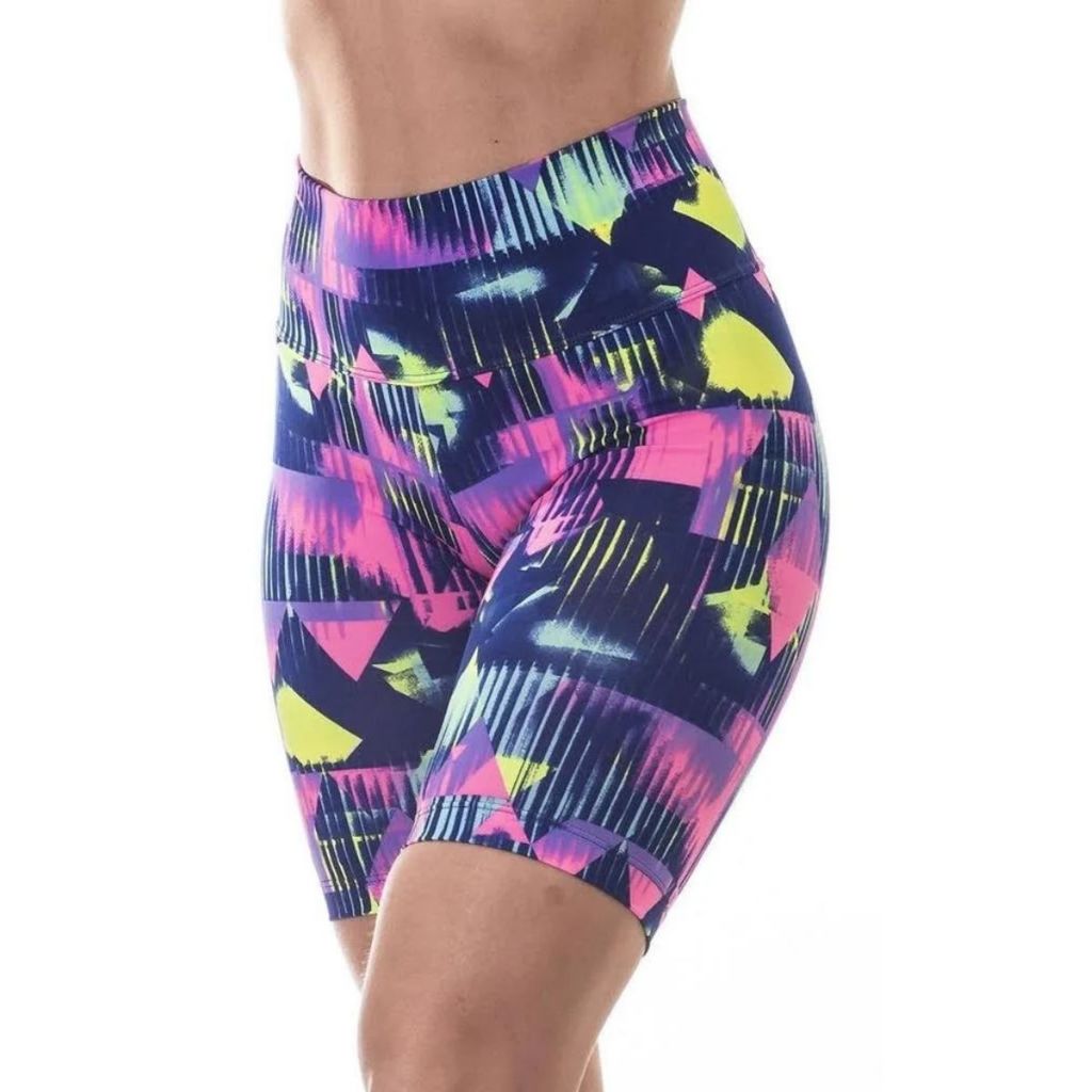 Bermuda Legging Feminina Estampada Cintura Alta Academia Fitness