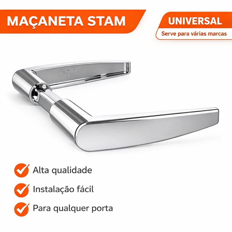 Maçaneta Stam Modelo 03 Cromada em Oferta na Shopee