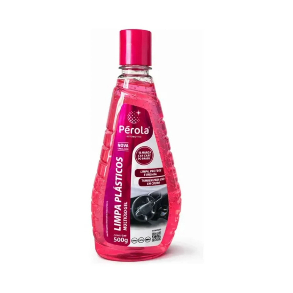 Perola Limpa Plásticos E Couro Gel 500g Revitalizador Automotivo Painel Interior Carro