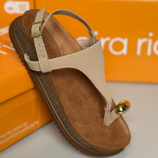 Sandália Feminina Birken Beira Rio Original com Fivela Dedo Anatômica Confortável Leve Macia Antiderrapante Casual Moda