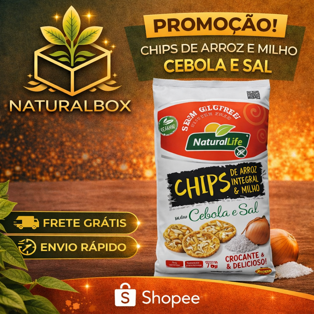 Chips Arroz Integral e Milho Cebola e Salsa Sem Glúten Kodilar 70g