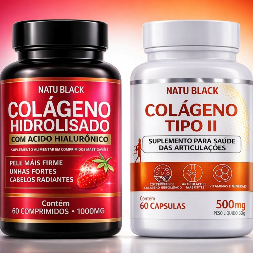 Colágeno Hidrolisado com Ácido Hialurônico + Colágeno Tipo 2 Original Kit Completo - ENVIO IMEDIATO em Oferta na Shopee