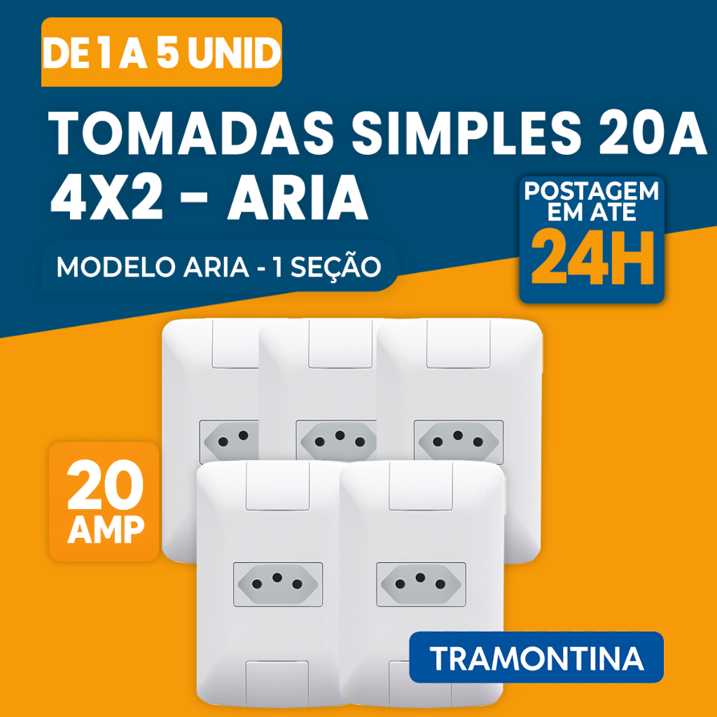 Tomadas 20a 250v 4x2 Aria Cozinha e Eletrodomesticos Tramontina