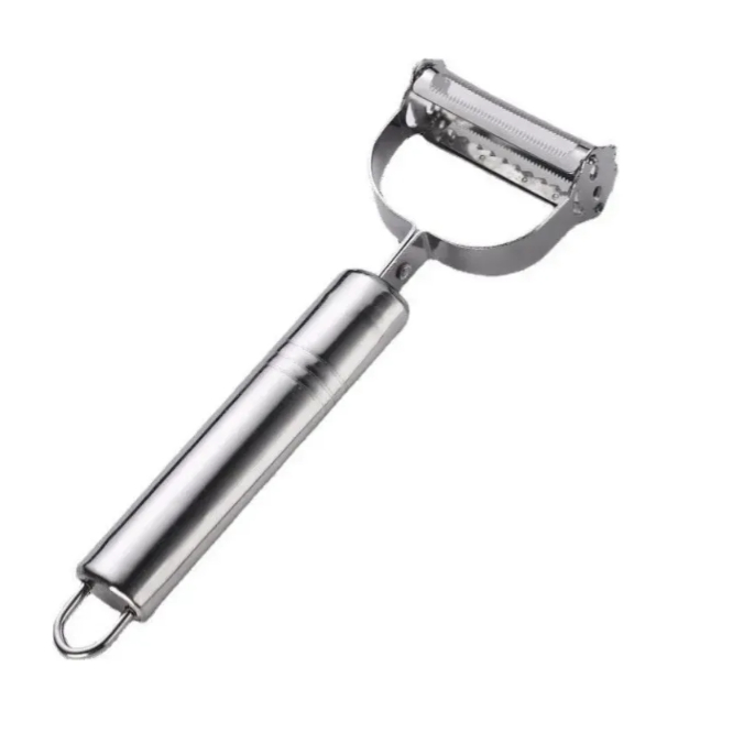 Descascador INOX Legumes Frutas Dupla Lâmina Móvel 2 Em 1 Descascador de Verduras Frutas