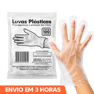 1000un Luva Plástica Descartável Transparebte Sem Pó em Oferta na Shopee