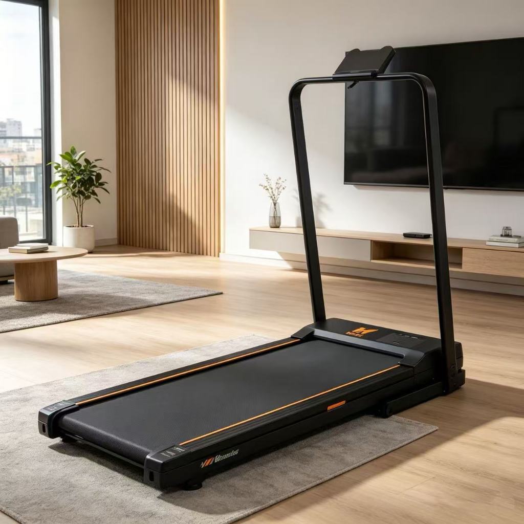 Esta esteira elétrica dobrável portátil 2 em 1 tem capacidade para suportar até 100 kg, atinge uma velocidade de 12 km/h