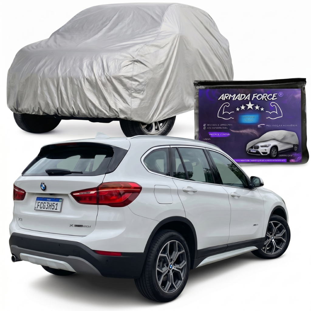 Capa Premium De Carro BMW X1 Forrada 100% Impermeável Anti-UV Proteção Automotiva Sol Chuva Poeira