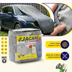 Capa Cobrir Carro Jacaré 100% Impermeável Com Forro Lona - Proteção Sol Chuva Poeira