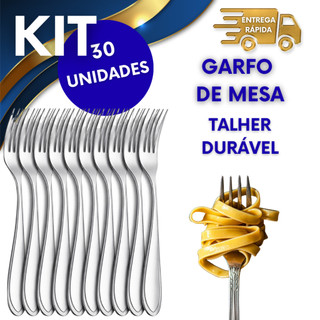KIT 30 UNIDADES DE GARFOS DE MESA USO PROFISSIONAL RESTAURANTES E DIA A DIA CABO PREMIUM