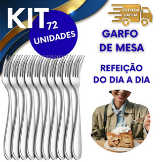 KIT 72 UNIDADES DE GARFOS DE MESA USO PROFISSIONAL RESTAURANTES E DIA A DIA CABO PREMIUM
