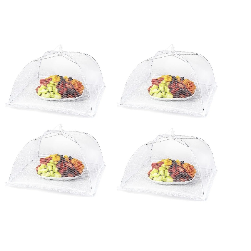 KIT 4 Tela QUAD. Mosquiteiro Protetor De Alimentos 33x33cm - Tule mosca redinha guarda-chuva mosquito rede tampa veu