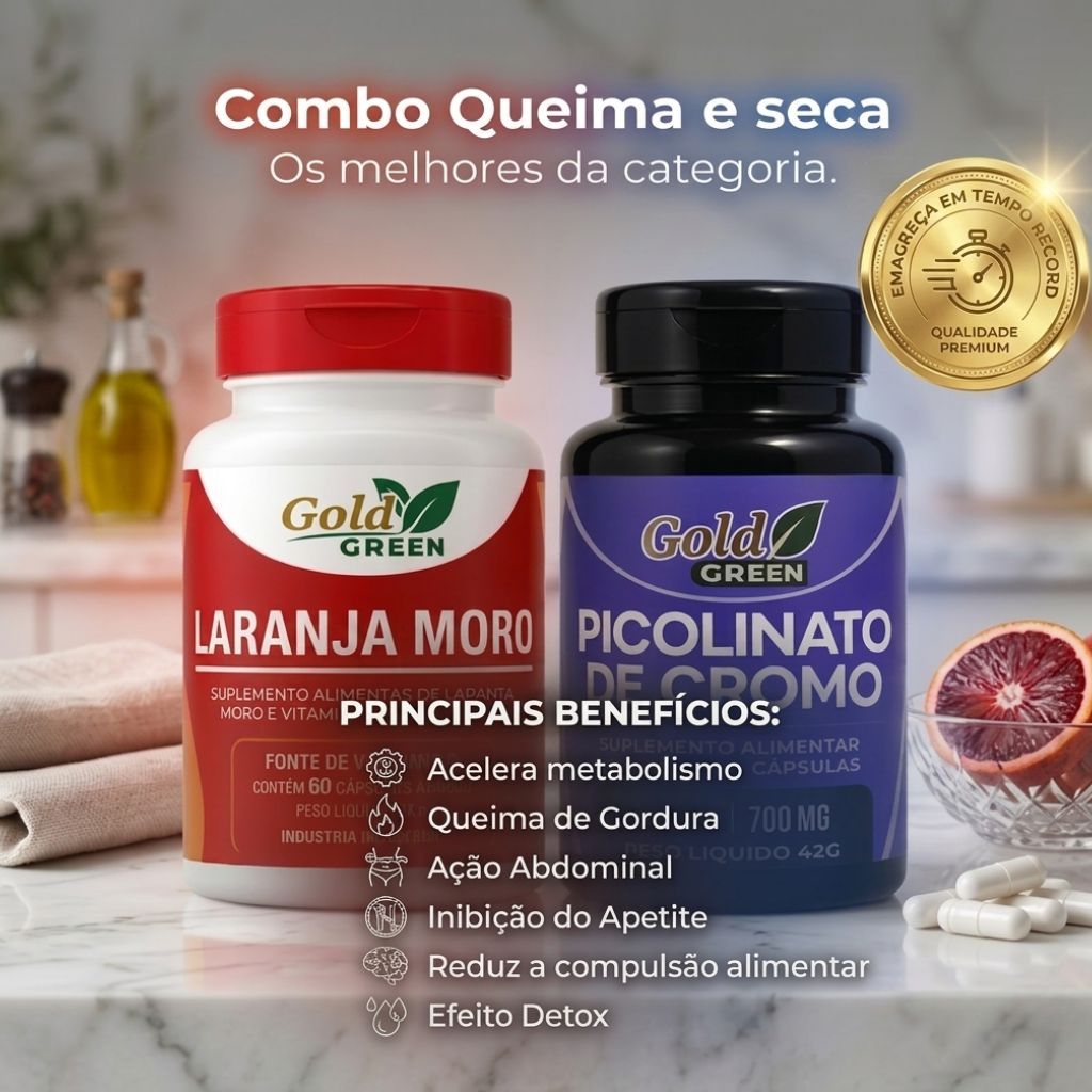 Combo - Laranja m, Picolinato de cromo - Desafio 30 dias - 2 potes