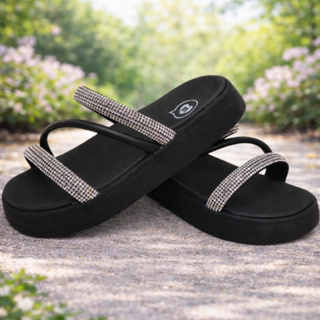 Papete Molekinha Infantil Menina 3 Tiras Strass Cristal Slide Confortável Elegante em Oferta na Shopee