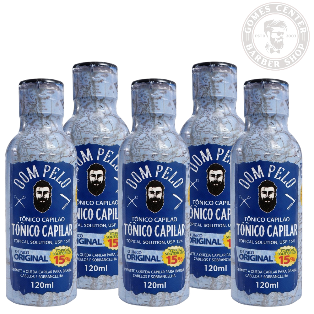 Kit 1 à 5x Tônico Capilar Antiqueda 120ml Serum de Crescimento Dom Pelo Cabelo Barba Sobrancelha