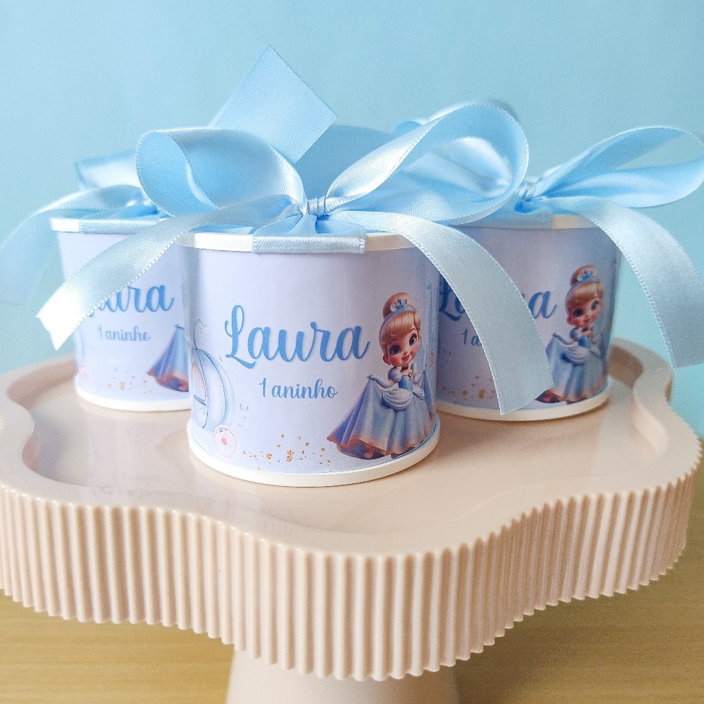 Lembrancinha Personalizada Cinderela Baby Cute | Kit Tubolata 5x6 | Festa Infantil | Aniversário