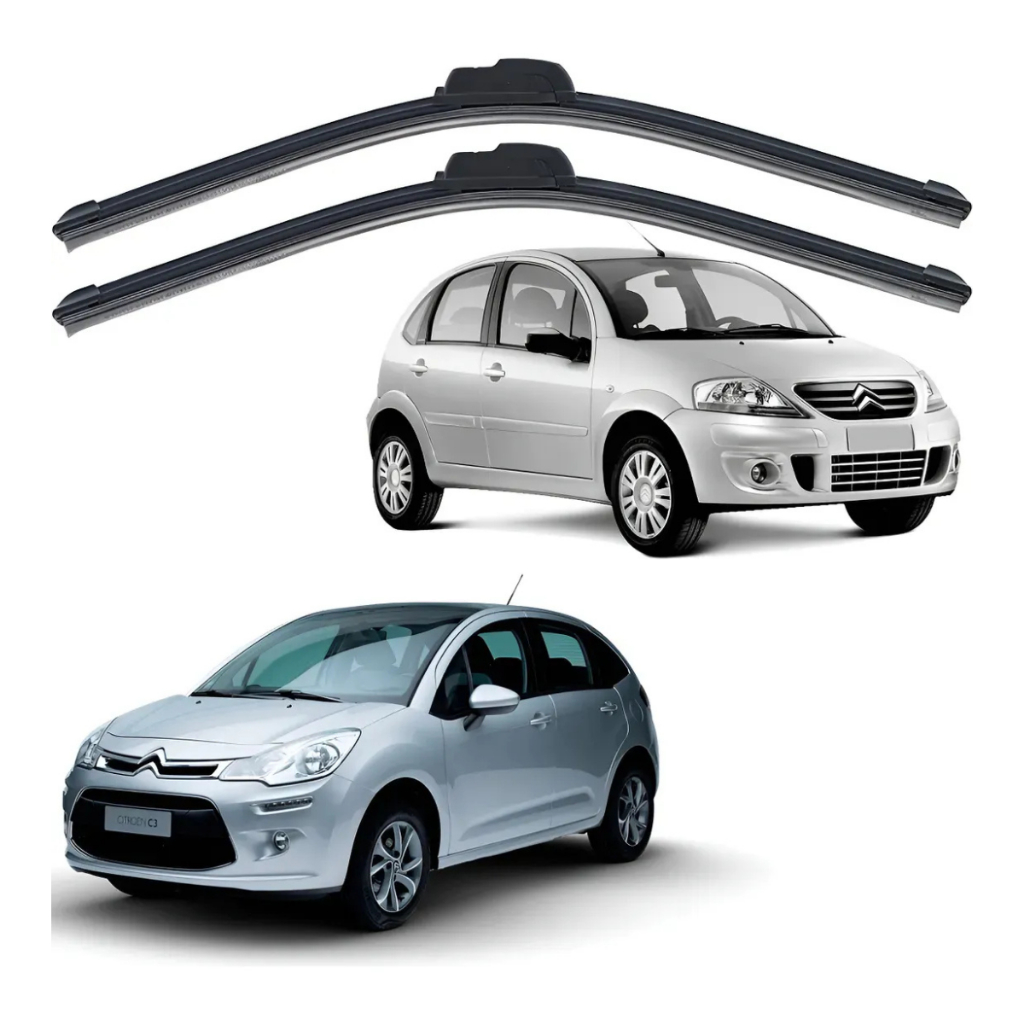 Par Palheta Limpador Parabrisa Silicone Citroen C3 Paleta Limpador Para brisa Citroen C3 2003 à 2012 em Oferta na Shopee