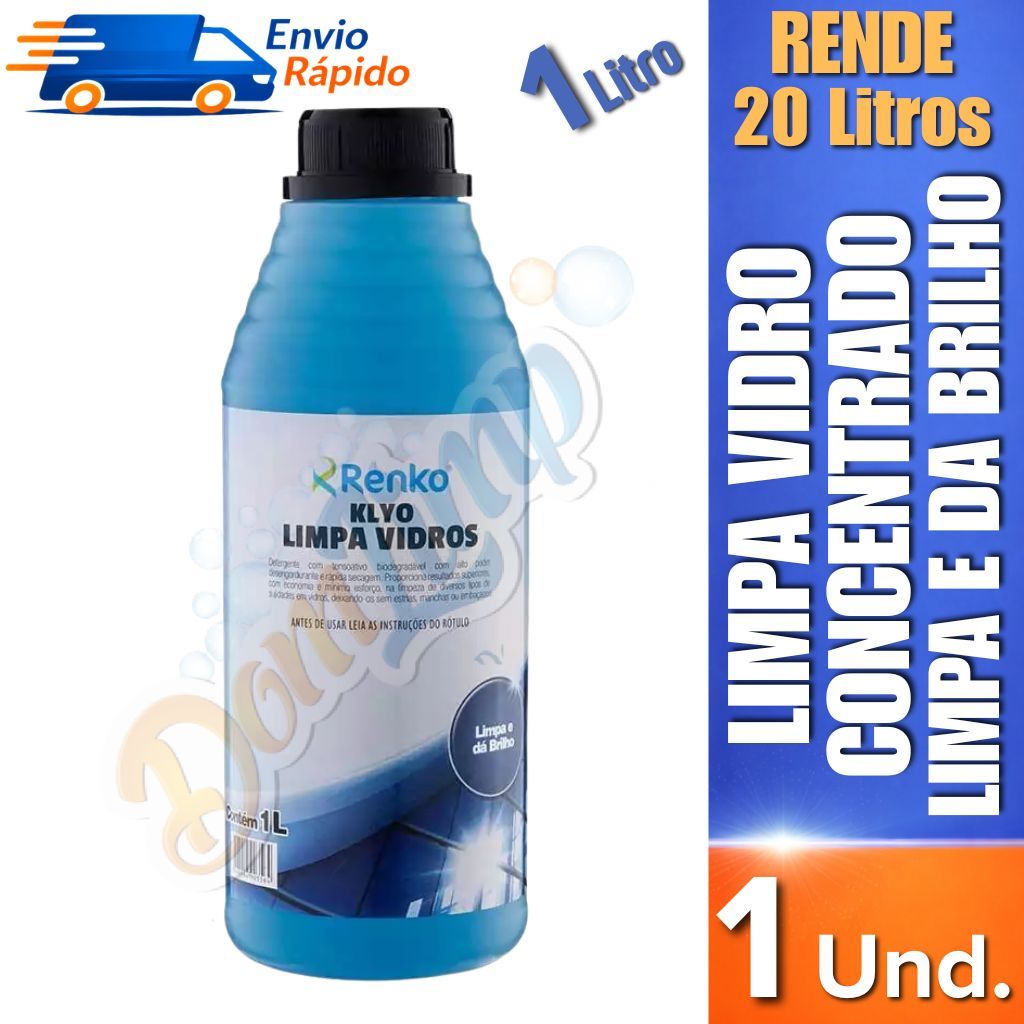 Limpa Vidros Concentrado Klyo 1L Renko – Profissional para Vidros e Espelhos em Oferta na Shopee