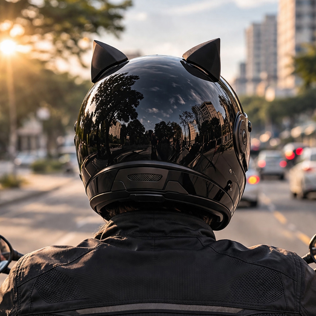 Orelha De Gato Acessório Moto Bike Fixar Capacete Dupla Face
