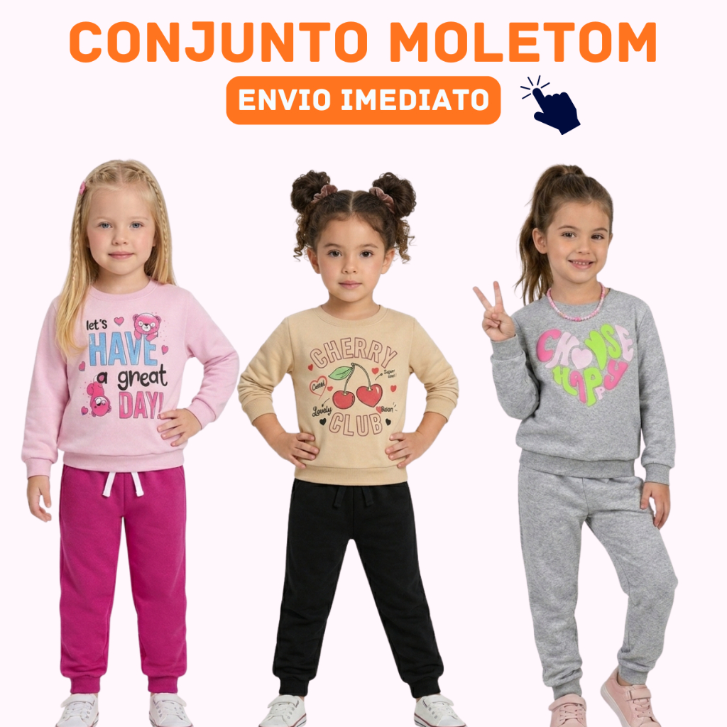 Kit Sortido Peças de Roupas Femininos Infantil Inverno – blusas casacos + calças de 1 ao 8 – Lote Sortidos