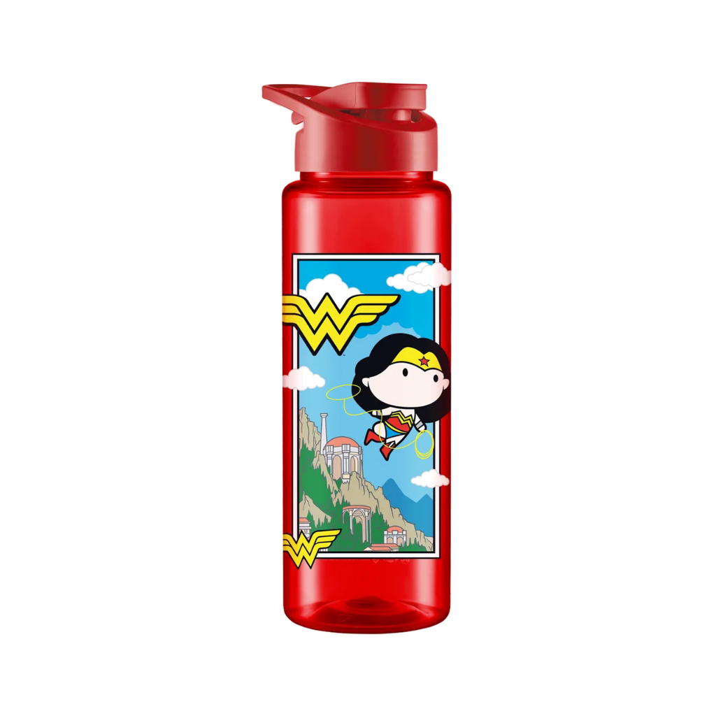 Garrafa Agua Squeeze 750 ml Vermelha Mulher Maravilha
