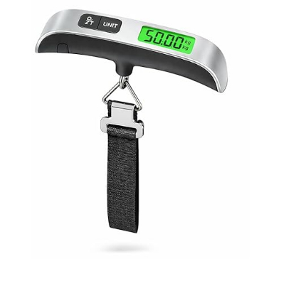 Balança Digital Portátil de Mão até 50kg Alta Precisão com Display LCD Gancho Resistente Ideal para Pesagem de Malas