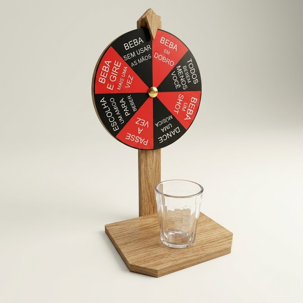 Jogo De Roleta Drink Shot Tequila Divertido Para Churrasco e Festas