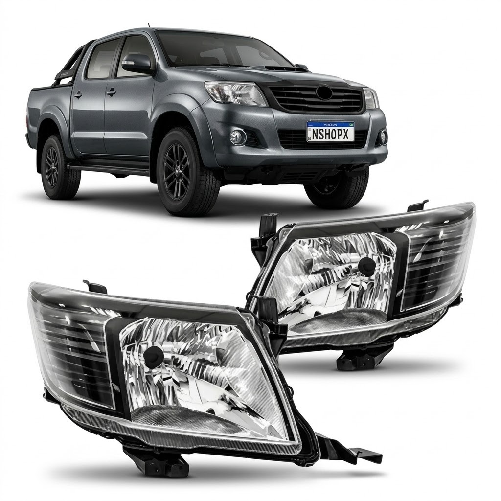 Par Farol Hilux Pick-up 2012 2013 2014 2015 Fumê Farolete Manual