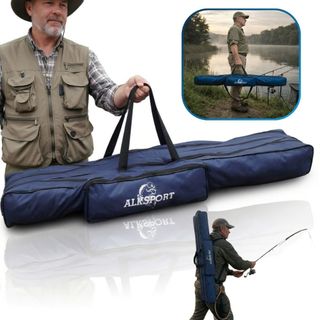 Bolsa Porta Varas Pesca Alk Sport 1 Metro com 3 Compartimentos Triplo Zíper Protege e Organiza no Transporte Segura