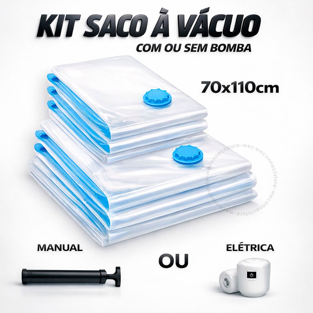 Kit 5 ou 3 Saco A Vácuo 70x110 Grande Organizador Edredom Coberto Mala Roupa De Cama