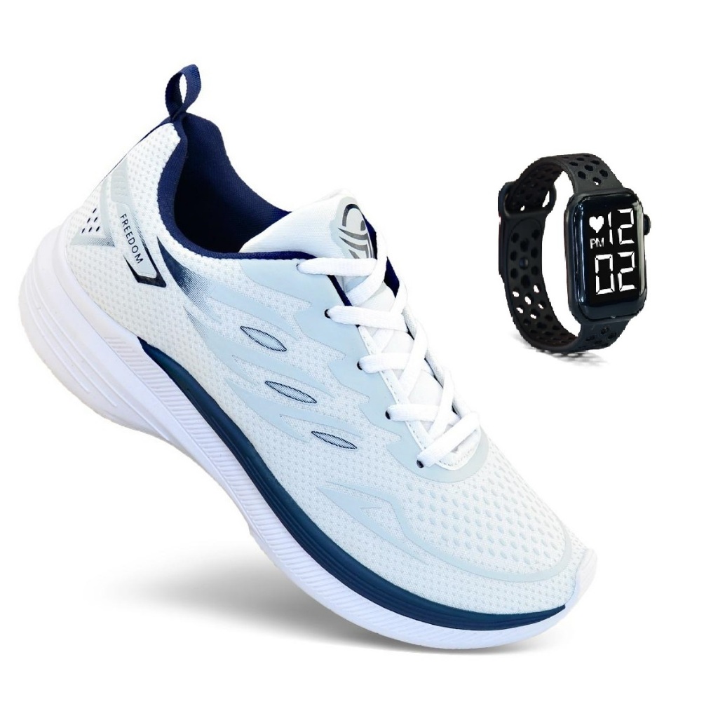 Tenis Masculino + Smart Watch digital Esportivo Academia Corida Alto Perfomance Ultra Leve