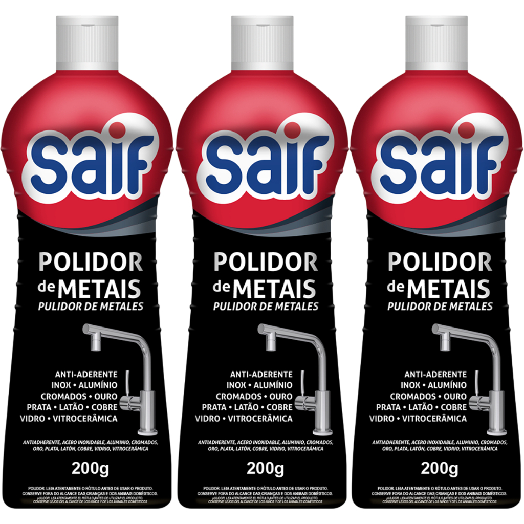 Polidor de Metais Saif - Prata, bronze, cobre, ouro, inox - 03 un