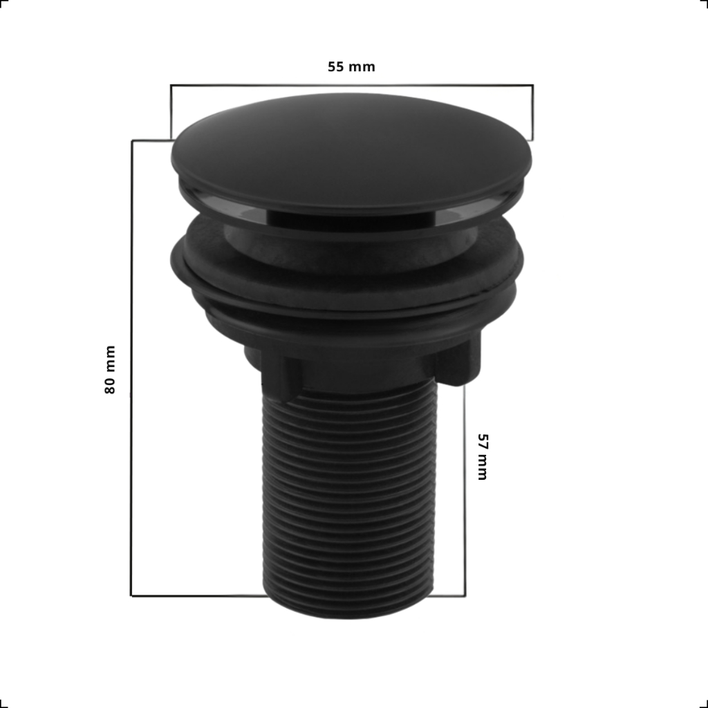 Valvula Click 7/8 Abs Preto Fosco Black Matte Para Pia Lavatório Cuba · foto 2