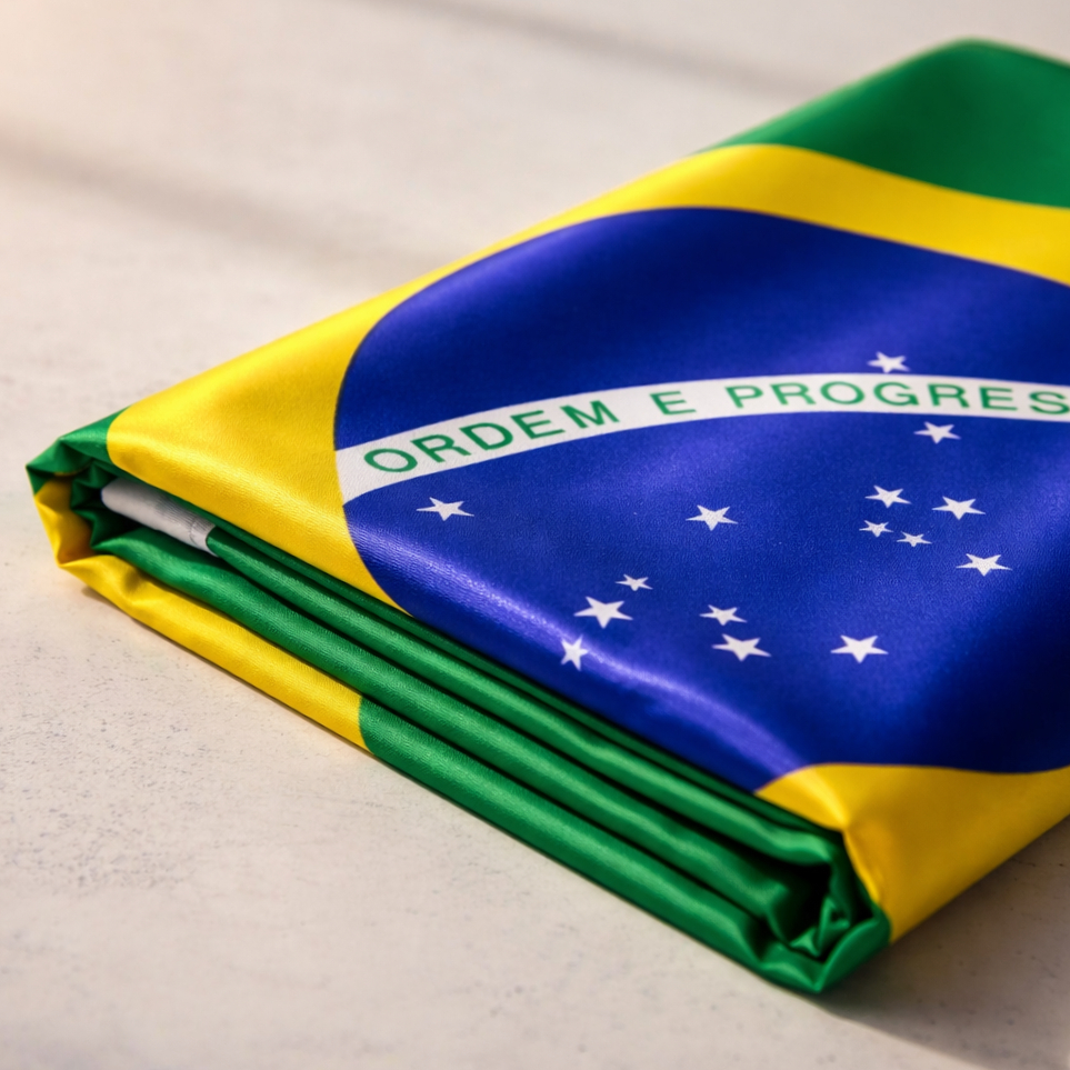 Bandeira Do Brasil 70x90cm Cetim Brilhante Premium Costura Reforçada Copa do Mundo