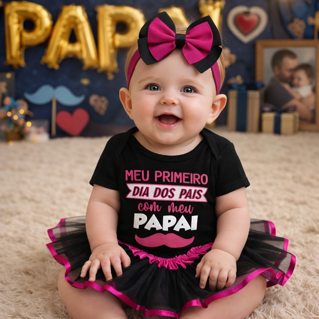 BODY BEBE MENINA E MENINO DIA DOS PAIS MESVERSARIO 100% ALGODÃO/DIA DOS PAIS/PAPAI/PAi
