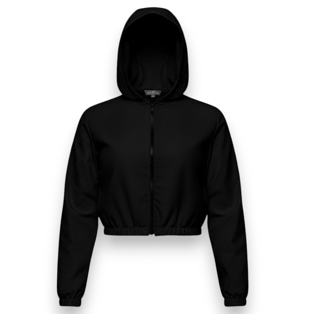 Corta Vento Feminina Tactel Jaqueta Com Capuz Zíper Casual Moda 2026