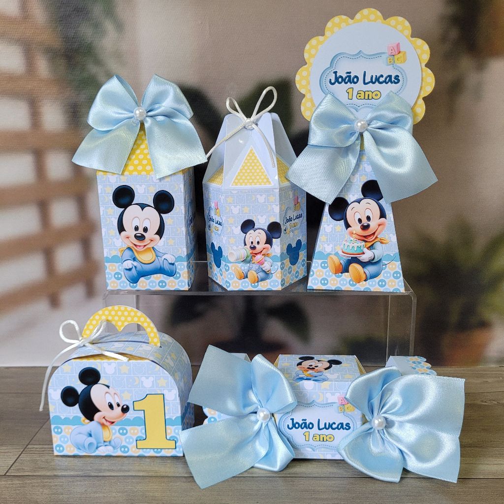 Kit Festa Personalizado Mickey Baby - DESMONTADO - Lembrancinhas de Aniversário Infantil