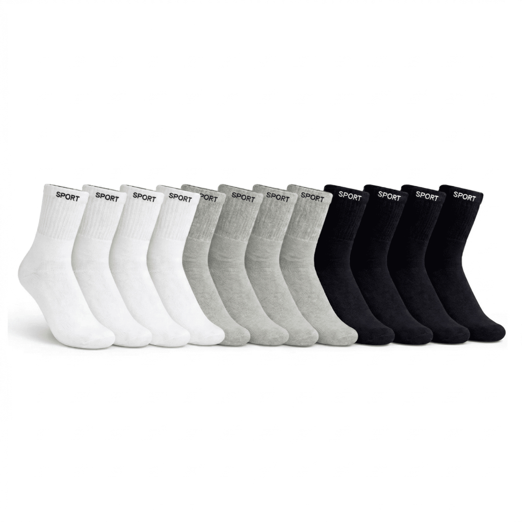 Kit ate 24 Pares Meias masculina SPORT Algodão cano alto/longo