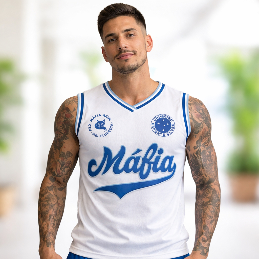 Camisa Regata Cruzeiro Máfia Azul Torcida Organizada Camiseta Raposa Oficial Torcedor - Promoção !