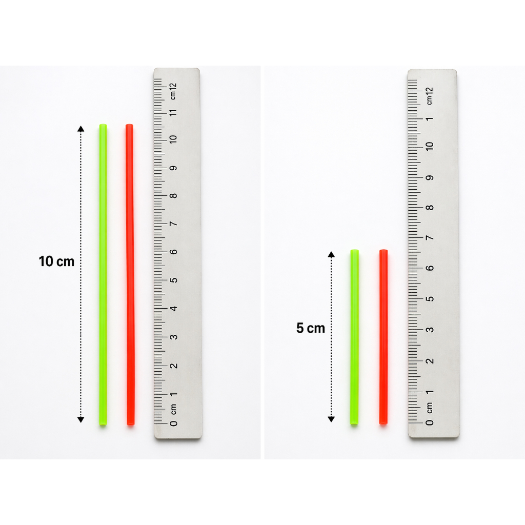 Fibra Óptica 1,5mm para Mira Verde + Vermelha (5cm ou 10cm) Kit 2 Unidades