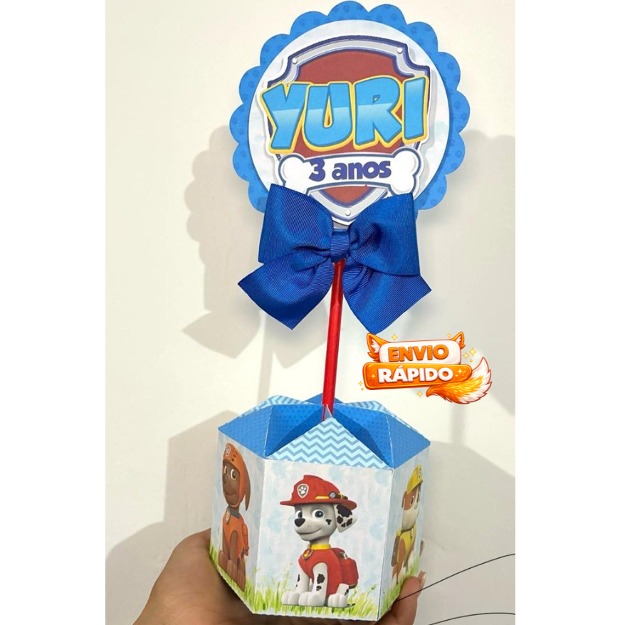 ENVIO RÁPIDO Kit de Centro de mesa Patrulha Canina| Arranjo Enfeite Cachepô Lembrancinha Personalizada