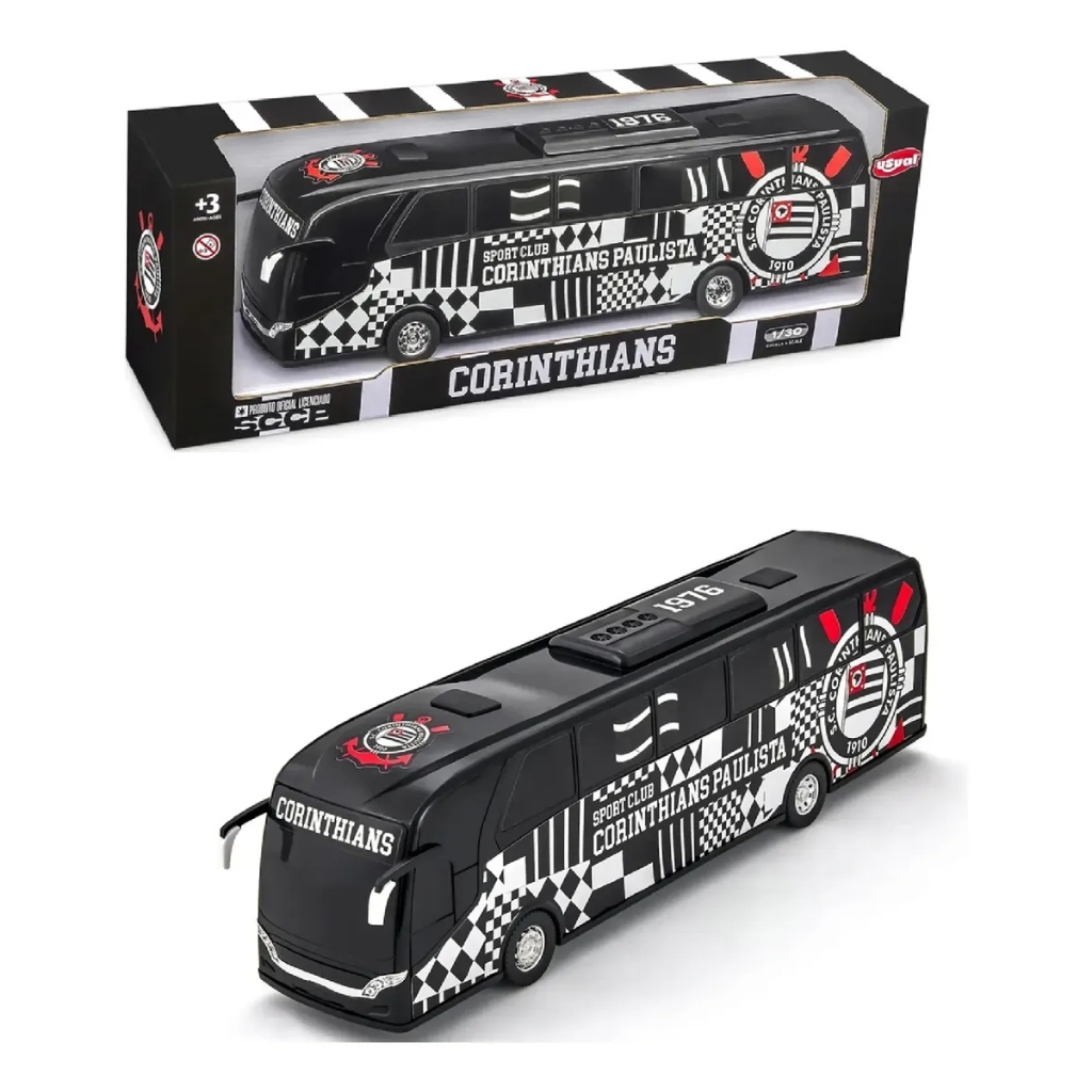 Brinquedo Ônibus Do Corinthians Miniatura Réplica Timão Licenciada - Usual Brinquedos