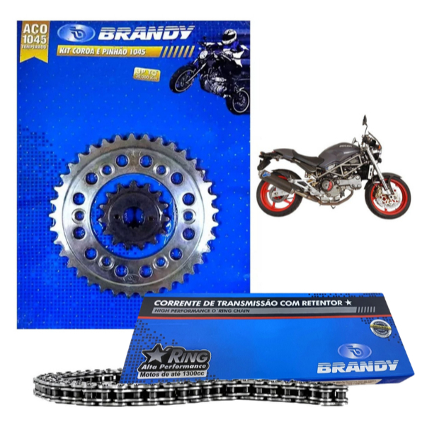 Kit Relação Completo 520x100L Ducati 916 Monster S4 Z 2001 até 2003 - Brandy