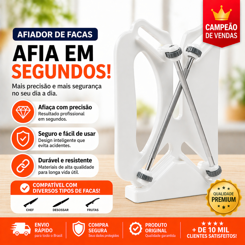 Afiador De Facas Amolador De Facas Chaira Coluna Profissional Branco