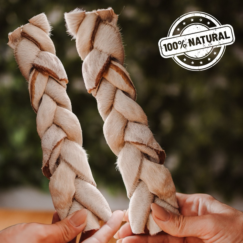Kit 2 Trança de Couro Bovino Natural para Cachorro – Mordedor Natural e Mordedor Resistente em Oferta na Shopee