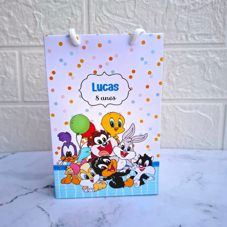 Sacolinha Supresa Personalizada P Baby Lonney Tunes (PEGUE E MONTE) Lembrancinhas Festa Infantil Aniversário