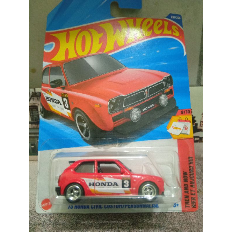 hot wheels 73' Honda civic custom personalizado (rodas com pneus de borracha+detalhes)
