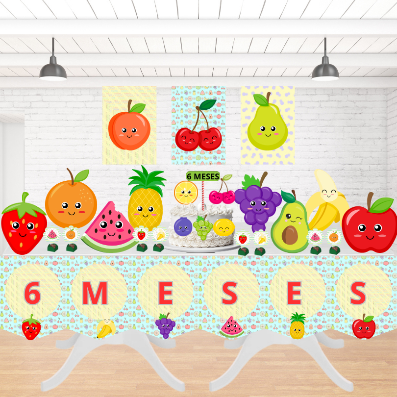 KIT FESTA FRUTA FRUTINHAS FRUTAS  PERSONALIZADO SÓ UM BOLINHO|MÊSVERSÁRIO ANIVERSÁRIO 100 ITENS|LEMBRANCINHA
