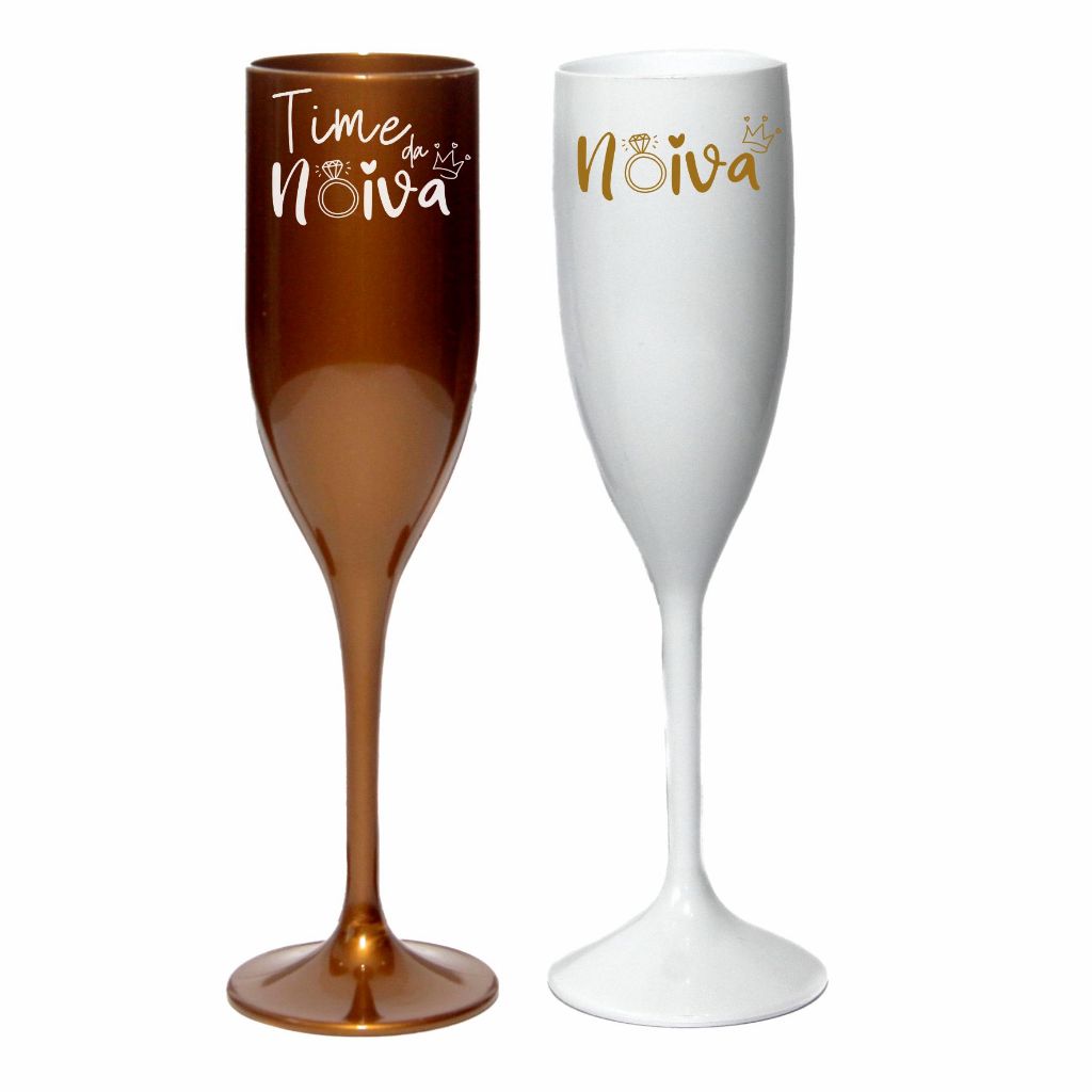 Kit taças champanhe time da noiva despedida de solteira e taça da noiva festa chá de lingerie — imagem 2 de 2